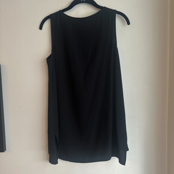 Eileen Fisher black 100% silk  sleeveless top. Well maintained. Size PP. - Picture 4 of 8